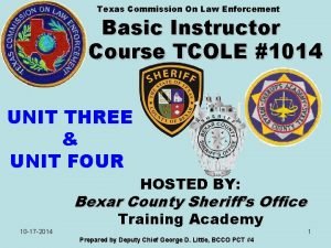 Tcole 1014 basic instructor course