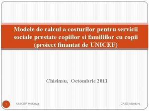 Modele de calcul a costurilor pentru servicii sociale