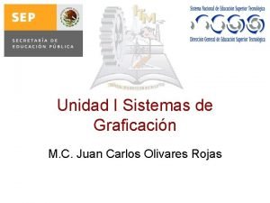 Unidad I Sistemas de Graficacin M C Juan