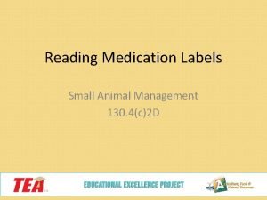 Animal medication label
