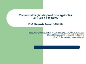 Comercializao de produtos agrcolas AULAS 21 E 2609