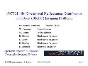 P 07521 BiDirectional Reflectance Distribution Function BRDF Imaging