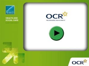 OCR Level 3 Cambridge Technicals in Health and