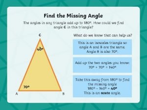 How to find a missing angle