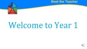 Meet the Teacher Welcome to Year 1 Meet