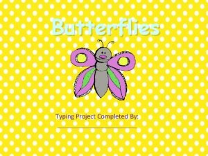 Butterflies Typing Project Completed By What are butterflies