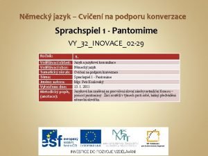 Nmeck jazyk Cvien na podporu konverzace Sprachspiel 1