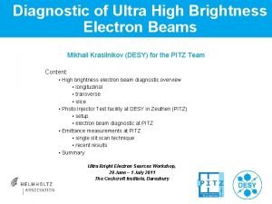 Diagnostic of Ultra High Brightness Electron Beams Mikhail