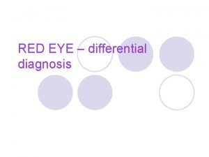 Differential diagnosis red eye Differential diagnosis red eye