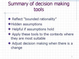 Rational decision making model