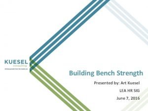 Building Bench Strength Presented by Art Kuesel LEA