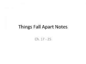 Things fall apart chapters 20-25