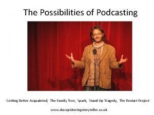 The Possibilities of Podcasting Getting Better Acquainted The