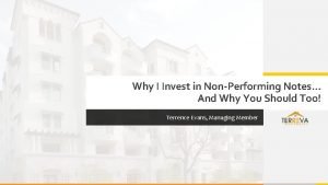 Non performing notes investing