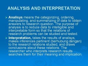Analysis or analisys Analysis or analisys