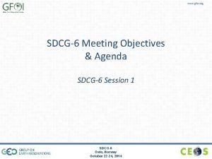 www gfoi org SDCG6 Meeting Objectives Agenda SDCG6