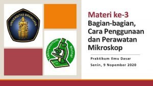 Perawatan mikroskop Perawatan mikroskop