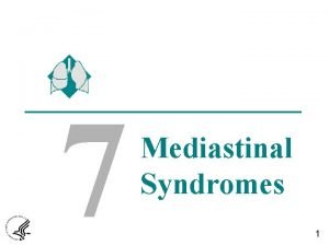 7 Mediastinal Syndromes 1 Mediastinum Division Superior Inferior