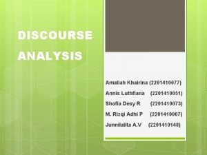 Discours analysis