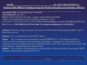 July 2001 doc IEEE P 802 15 01359