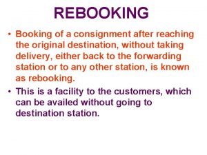 Consignment booking