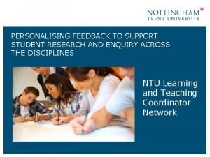 PERSONALISING FEEDBACK TO SUPPORT STUDENT RESEARCH AND ENQUIRY