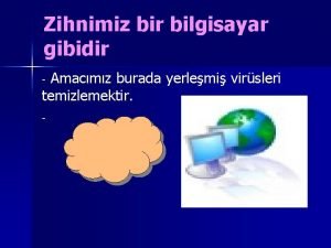 Zihnimiz bir bilgisayar gibidir Amacmz burada yerlemi virsleri