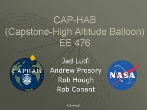 CAPHAB CapstoneHigh Altitude Balloon EE 476 Jad Lutfi