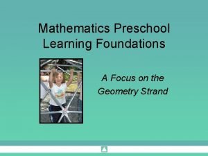 Preschool learning foundations math