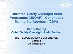 Universal Safety Oversight Audit Programme USOAP Continuous Monitoring