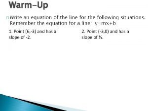 How to write the equation of a line