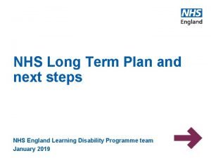NHS Long Term Plan and next steps NHS