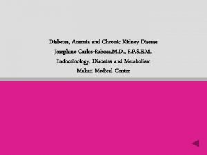 Diabetes Anemia and Chronic Kidney Disease Josephine CarlosRaboca