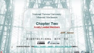 National Taiwan University Material Mechanics Chapter Two Axially