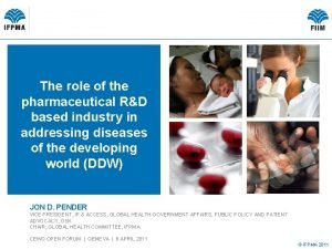 The role of the pharmaceutical RD based industry