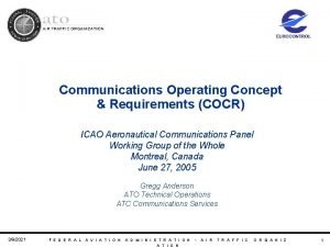 Communications Operating Concept Requirements COCR ICAO Aeronautical Communications
