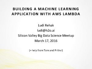 Aws lambda for machine learning
