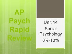 Ap psych social psychology