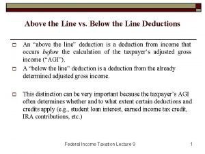 Below the line deductions