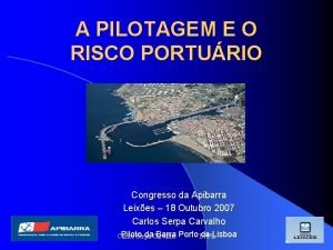 A PILOTAGEM E O RISCO PORTURIO Congresso da