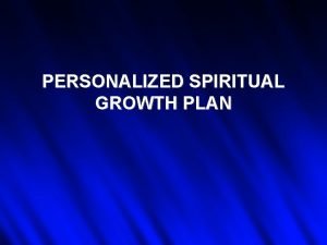 Spiritual growth plan