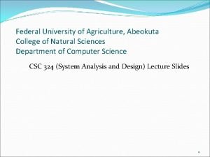 Federal University of Agriculture Abeokuta College of Natural