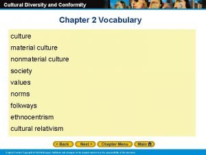 Cultural diversity and conformity section 1