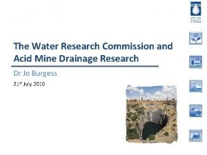 The Water Research Commission and Acid Mine Drainage
