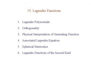 Legendre polynomials