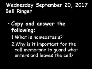 Wednesday September 20 2017 Bell Ringer Copy and