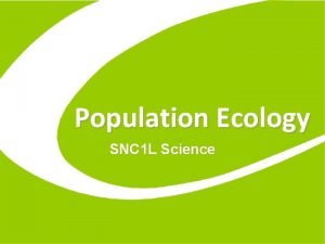 Population Ecology SNC 1 L Science Populations Change