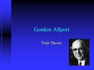 Gordon allport teoria da personalidade