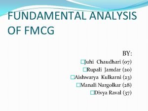 Fundamental analysis of fmcg sector
