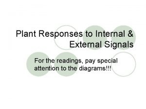 Plant responses to internal and external signals
